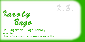 karoly bago business card